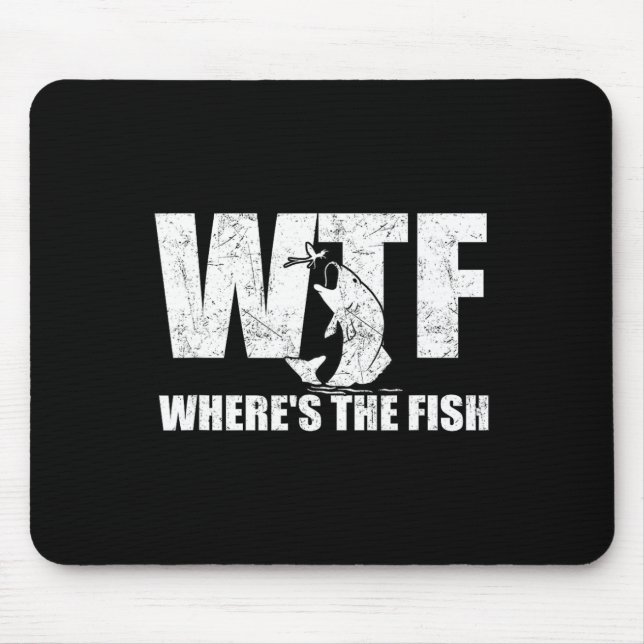 Wo sind die Fisch Mens Funny Fishing Gaben Väter? Mousepad (Vorne)