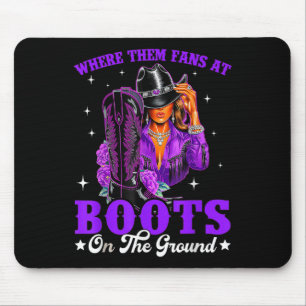 Wo sind diese Fans mit Stiefeln auf dem Boden Cowg Mousepad