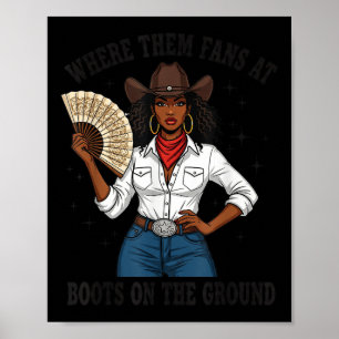 Wo sind diese Fans schwarze Cowgirl-Stiefel auf de Poster