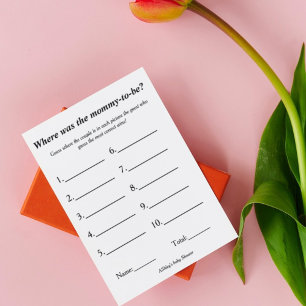 Wo sind wir Mut zu werden Theme Spiel Baby l Dusch Ankündigung