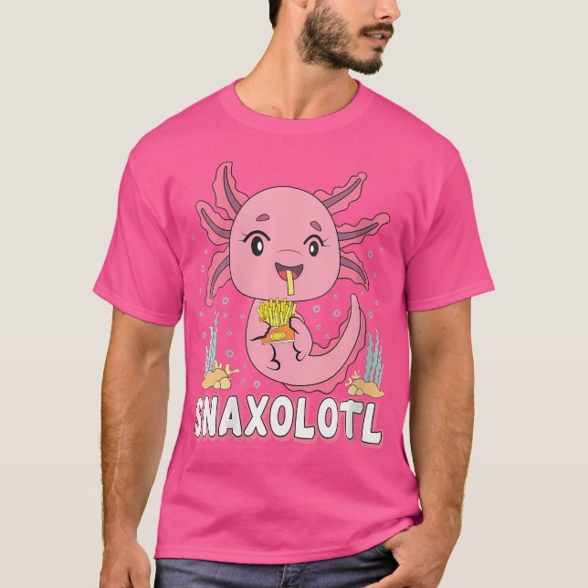 Wo Snaxolotl Niedlich Axolotl French Fries Food Lo T-Shirt (Vorderseite)