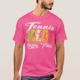Wo Tennis ist mein glücklicher Ort T-Shirt