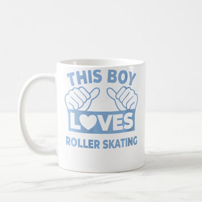 Wo This Boy Loves Roller Skating Roller Skating Ro Kaffeetasse (Links)