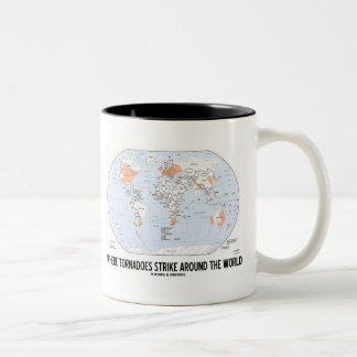 Wo Tornados um die Welt streiten (Karte) Zweifarbige Tasse