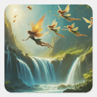 Wo Träume fliegen Quadratischer Aufkleber