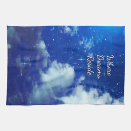 Wo Träume wohnen Küchenhandtuch | Sternennacht  Geschirrtuch