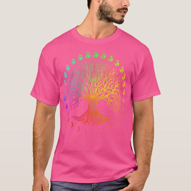 Wo Tree Of Life Mondphasen T-Shirt (Vorderseite)