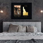 Wo unsere Reise begann Idaho Hochzeitsfeier Foto Foliendrucke<br><div class="desc">"Where Our Journey Began" Hochzeitskizze und Foto Keepsesdesign mit beweglichem Herzen bis zum Ort Ihrer Hochzeit oder anderen unvergesslichen Anlass. Um die Position des Herzens zu verschieben, klicken Sie einfach auf "Personalisieren" und dann auf "Anpassen" und ziehen Sie das Herz an den Ort Ihrer Wahl. Weitere Staaten in unserem Shop...</div>