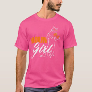 Wo Violin Mädchen Spieler Katze Musiker Fiedel Ins T-Shirt
