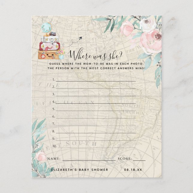 Wo war sie? | Baby Showspiel (Vorderseite)