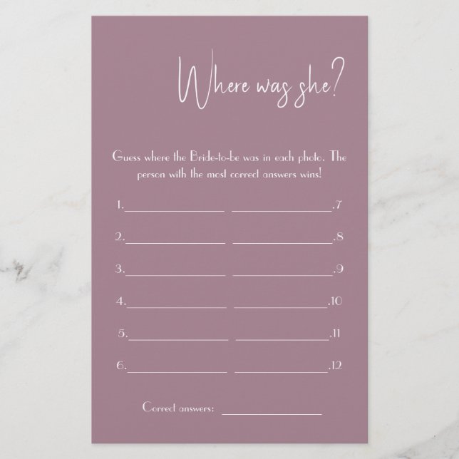 Wo war sie? Showgame Card Flyer (Vorne)