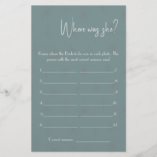 Wo war sie? Showgame Card Flyer (Vorne)