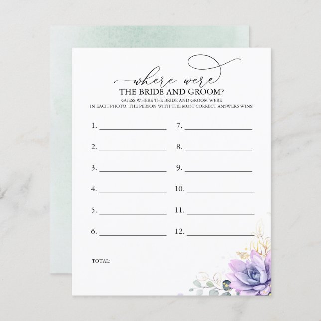 Wo waren die BRIDE und GROOM Foto Game (Vorne/Hinten)