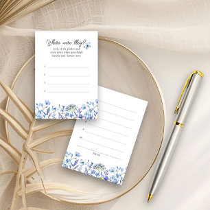 Wo waren sie blauer Wildblume florale Antwortkarte Begleitkarte