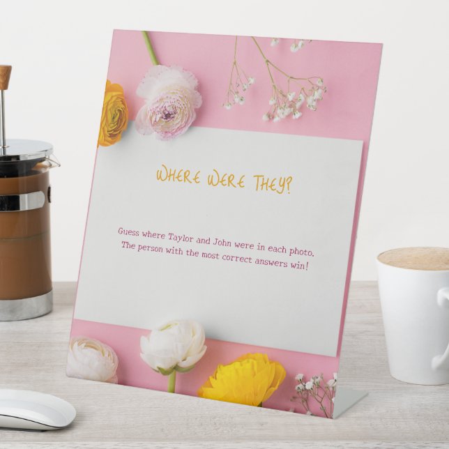 Wo waren sie? Brautparty Sockelschild (In Situ)