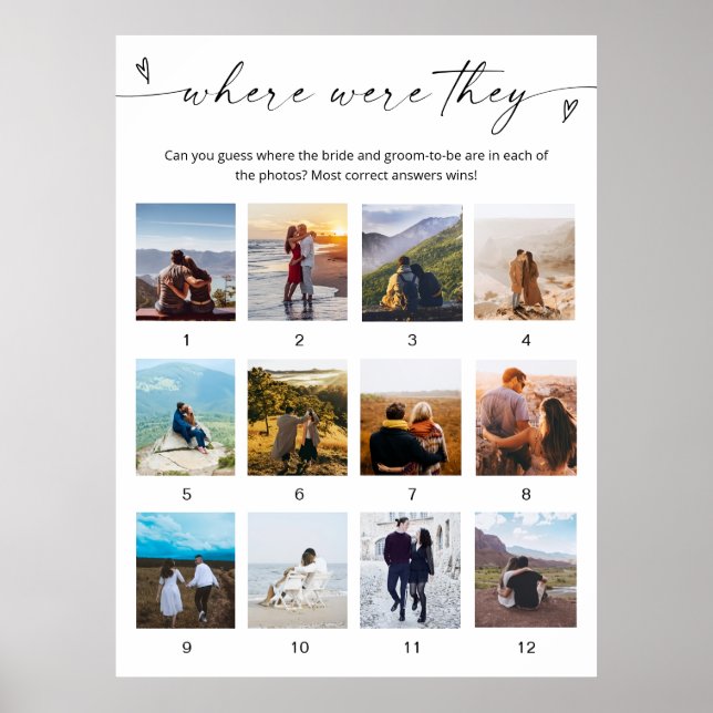 Wo waren sie Bridal Game Poster Minimalistisch Fot (Vorne)