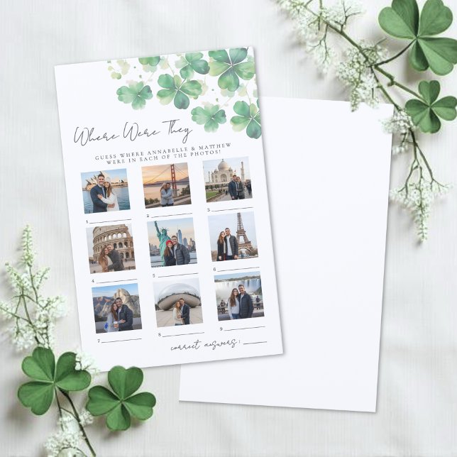 Wo waren sie Bridal Shower Spiel (Where Were They Game Bridal Shower)