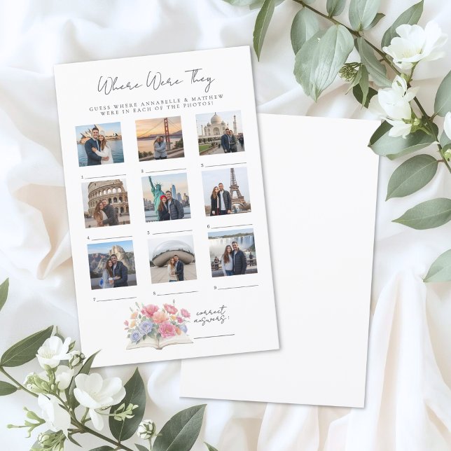 Wo waren sie Buch Brautparty-Spiel (Where Were They Book Bridal Shower Game)