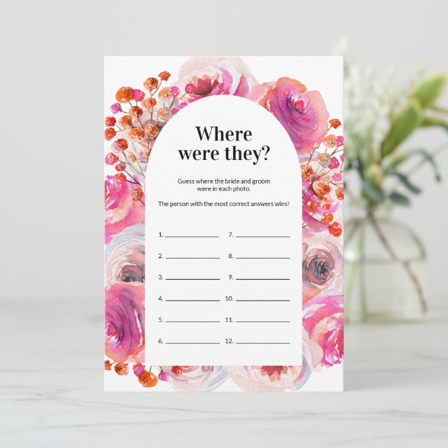 Wo waren sie Duschspielblume? Einladung (Stehend Vorderseite)