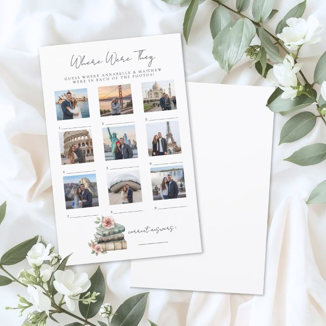 Wo waren sie Hochzeitsdusche-Spiel Buch (Where Were They Book Bridal Shower Game)
