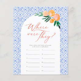 Wo waren sie Orange Spritz Brautparty Game