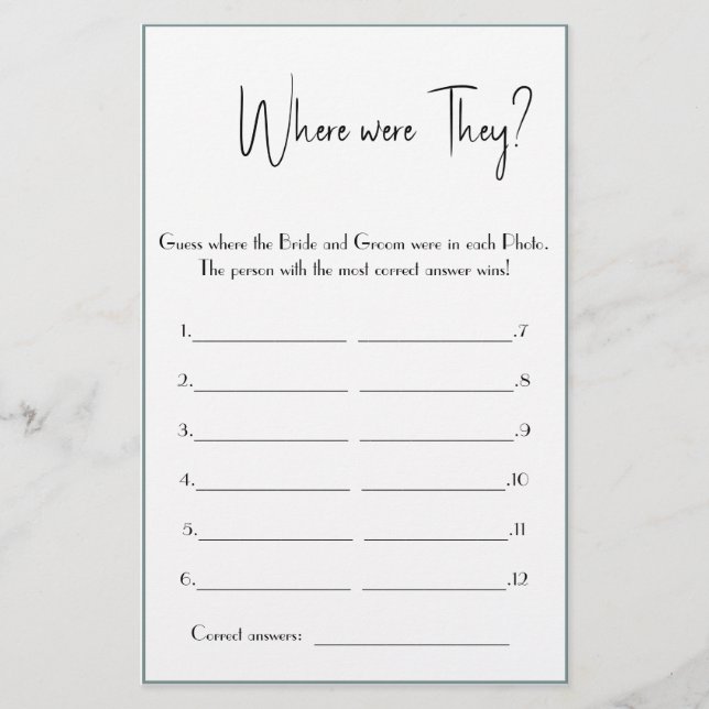 Wo waren sie? Showgame-Card-Flyer Flyer (Vorne)