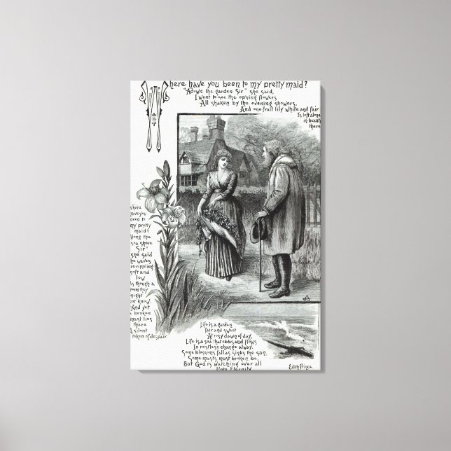 Wo warst du auf meinem hübschen Dienstmädchen? Leinwanddruck (Vorderseite)