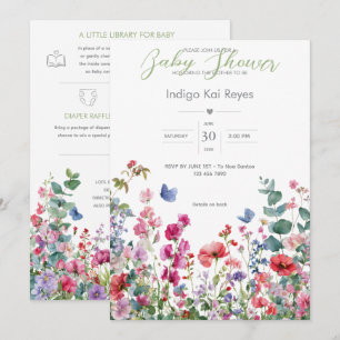 Wo Wildblumen Wachsen Babyparty Einladung