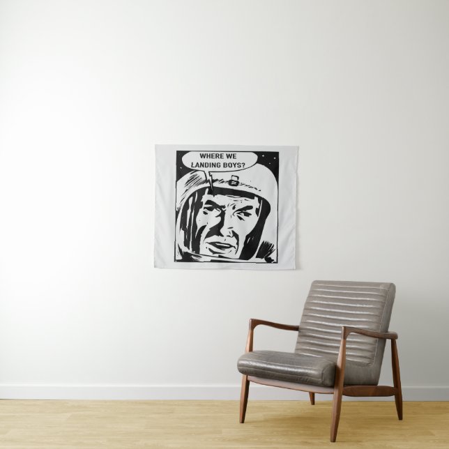 Wo wir Jungen landen? Wandteppich (Beispiel (Horizontal))