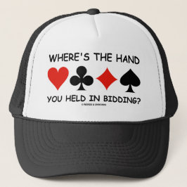 Wo wird die Hand Sie beim Bieten gehalten? Truckerkappe