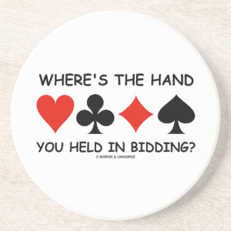 Wo wird die Hand Sie beim Bieten gehalten? Untersetzer