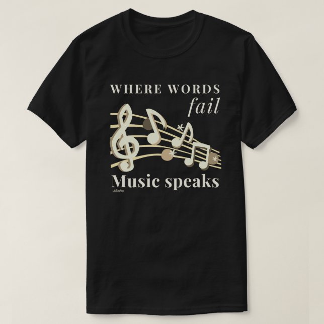 WO WORTE VERSAGT MUSIKSPRECHEN inspirierend Gesche T-Shirt (Design vorne)