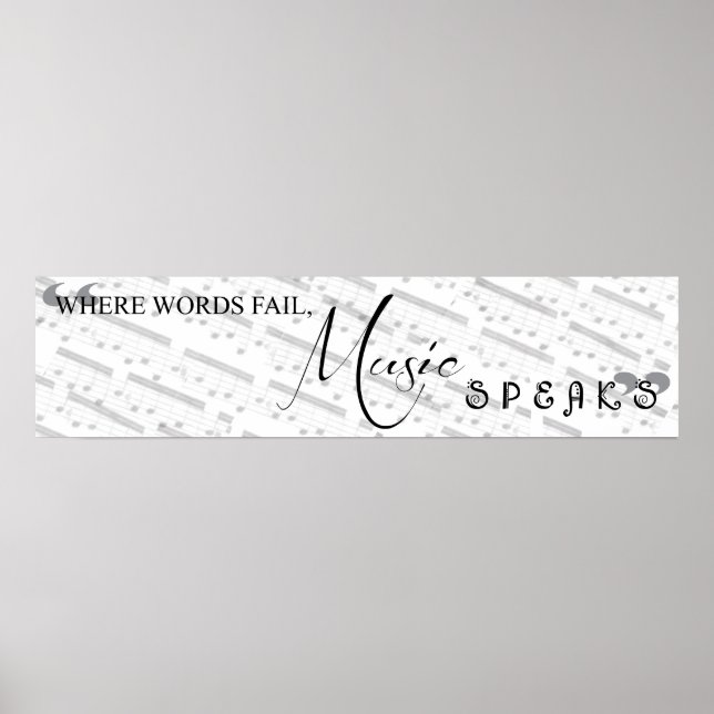 Wo Wörter Versagt werden, Musik spricht Poster (Vorne)