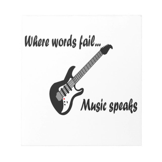 Wo Wörter Versagt werden, spricht Musik Notizblock (Vorderseite)