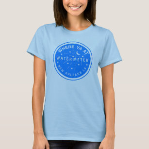 Wo Yat New Orleans Wasserzähler-Abdeckungs-Blau T-Shirt