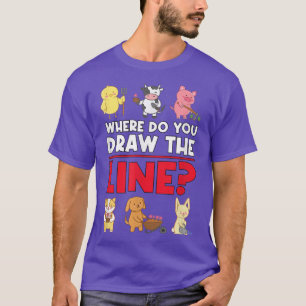 Wo Zeichne du die Linie Gemüse vegetarische Fu T-Shirt