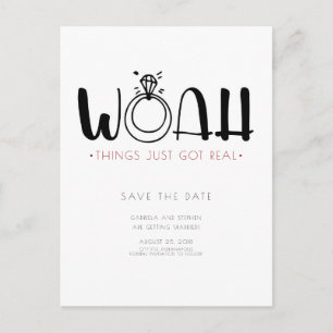 Woah, das Got echt   Funny Save the Date Ankündigungspostkarte