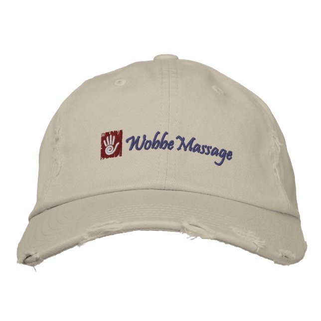 WobbeMassage bestickter Hut (Vorderseite)
