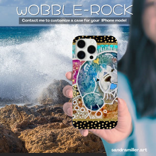 WOBBLE-ROCK Chow-Hund Wasserfarbe Batik iPhone 16 Pro Max Hülle