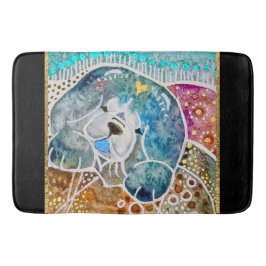 WOBBLE-ROCK Hund Wasserfarbbatik Kiste Badematte