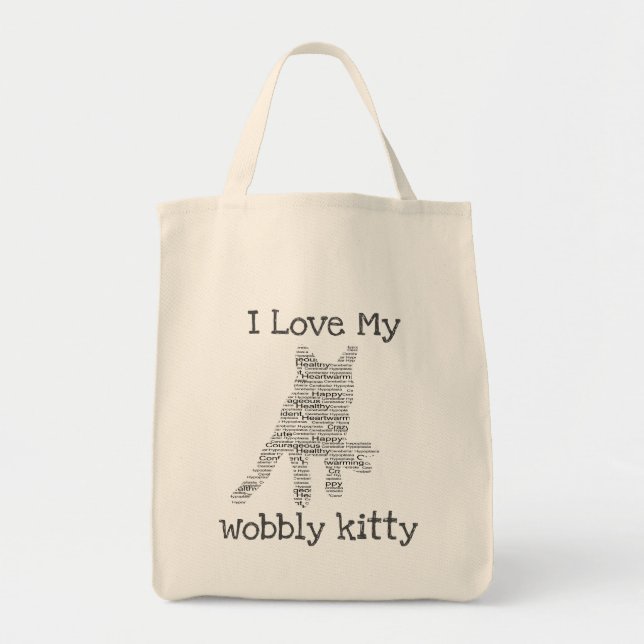 Wobbly Kitty CH Cat Tote Bag Market Bag Tragetasche (Vorne)