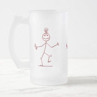 Wobbly Strichmännchen Mattiert Glass Tasse