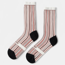 Wobbly Stripes, Red and White Socken