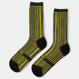 Wobbly Stripes, Yellow and Black Socken