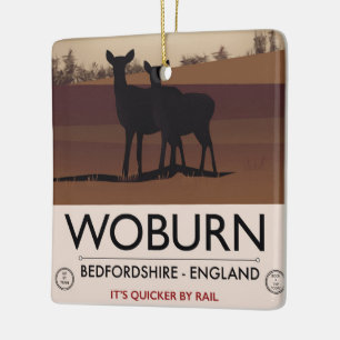 Woburn - Bedfordshire Vintage Reiseposter. Keramikornament