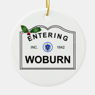 Woburn MA Keramik Ornament