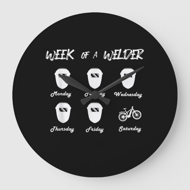 Woche eines Fahrradschwärmers Große Wanduhr (Vorderseite)