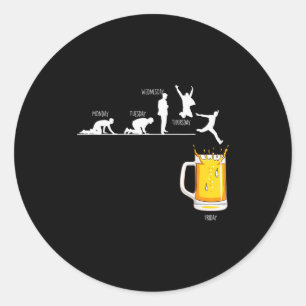 Woche Freitag Wochenende Bier Alkohol Party Urlaub Runder Aufkleber