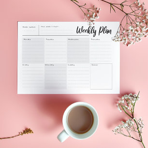 Woche, Tag für Tag Organizer Notepad Notizblock