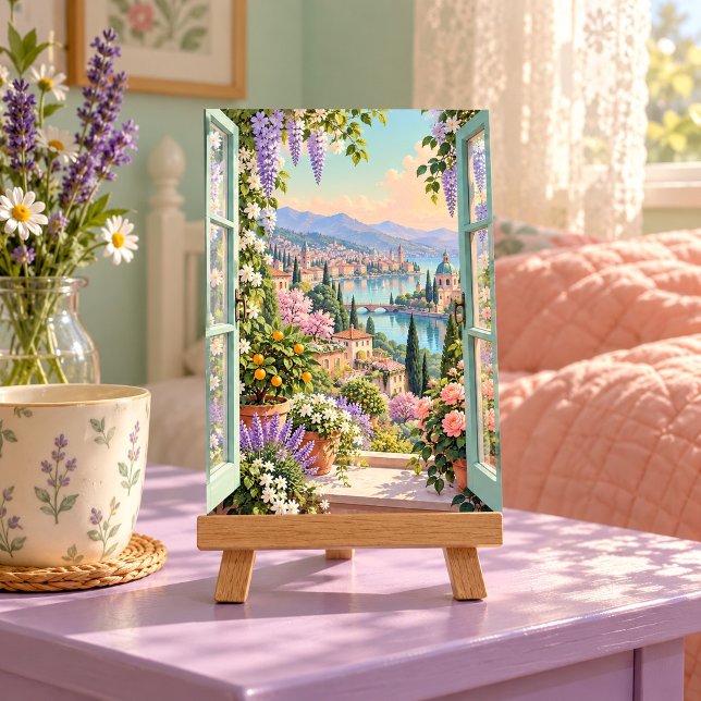 Wochenend-Fenster-Kunstposter Poster (4 x 6 inch unframed semi-gloss print. Flat printed artwork. Styled scene; props not included.)